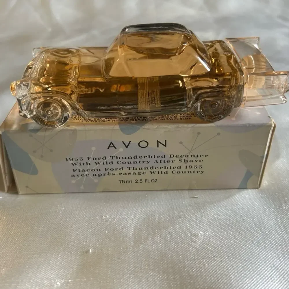 Vintage Avon 1955 thunderbird glass decanter after shave
